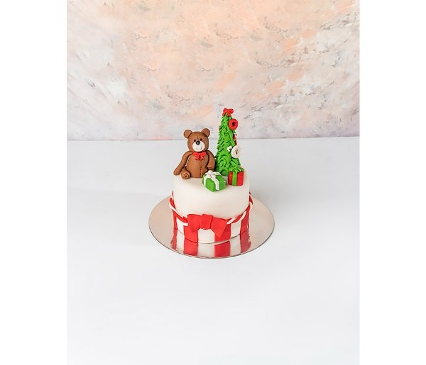 Chocolate Teddy And Tree Christmas Cake - Image 2
