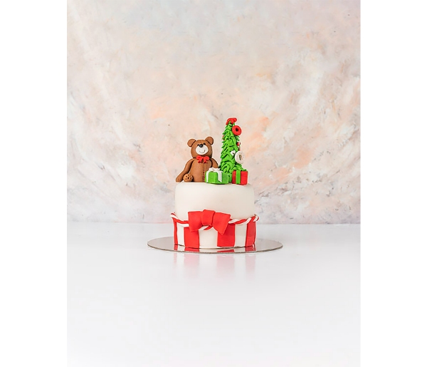 Chocolate Teddy And Tree Christmas Cake - Image 3