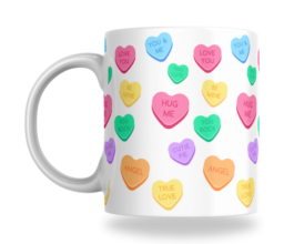Hug Me Rainbow Heart Mug