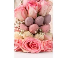 Chocolate Strawberries And Roses Tower - Image 4