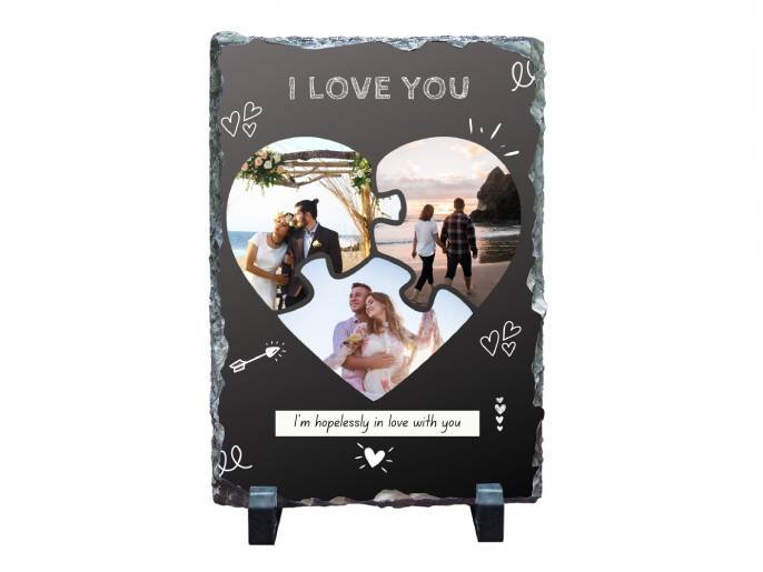 Personalised Heart Puzzle Stone