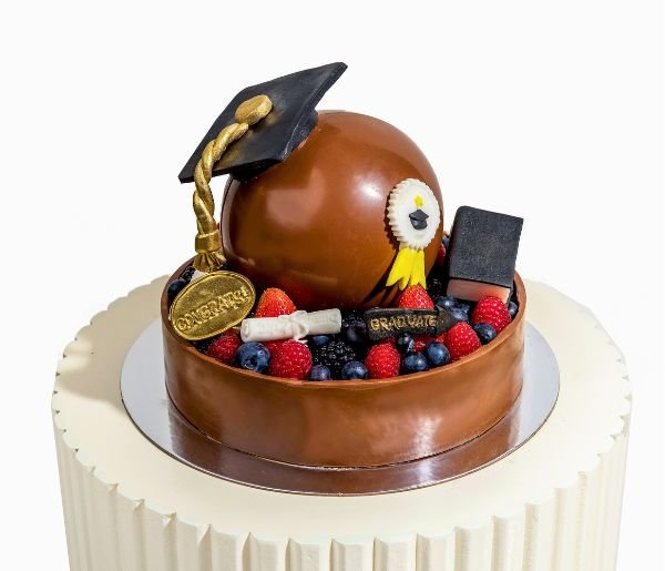 Graduation Cake with Fresh Fruits
