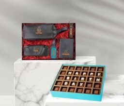 Personalised Birthday Chocolates and Leather Hamper