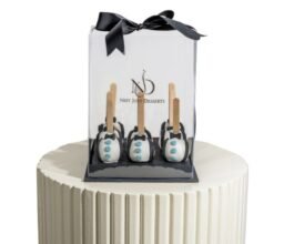Alternative view of Cake pops with Bow Tie