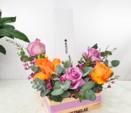 Alternative view of Apple Watch Series 11 with Orange & Purple Roses