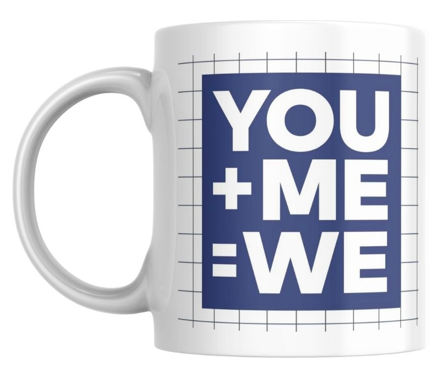 YOU + ME= WE Personalised Mug