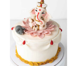 Ganpathi and Mouse Theme Cake - Image 3