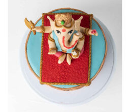 Ganpathi theme Eggless Cake - Image 3