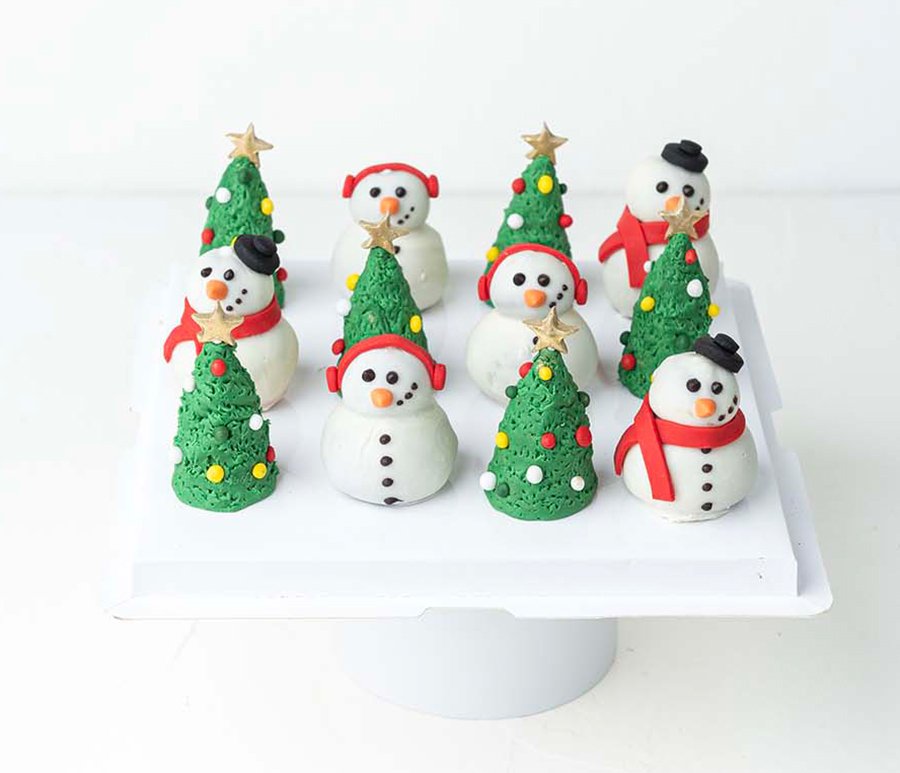 Snowman And Trees Cake Pops