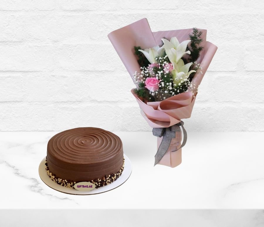 Birthday Cake and Flowers
