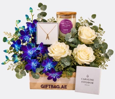 Ever Yours Floral Charm with Candle and Crystal A Necklace