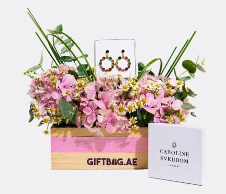 Rainbow Petal Charm with Calanthe Rainbow Earrings