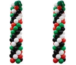 UAE Flag Classic Balloon Pillars 2pcs - 2 Meters