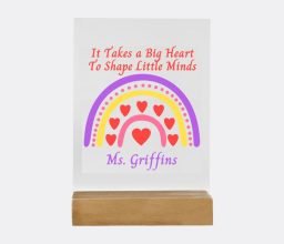 Big Heart Little Minds Teacher Personalised Acrylic Plaque
