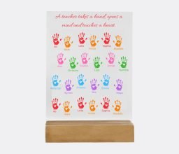 Little Handprints Thank You Teacher Personalised Acrylic Plaque