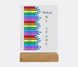 Colour Pencils Thank You Teacher Personalised Acrylic Plaque