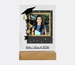 Gold Stars Graduation Photo Acrylic Plaque
