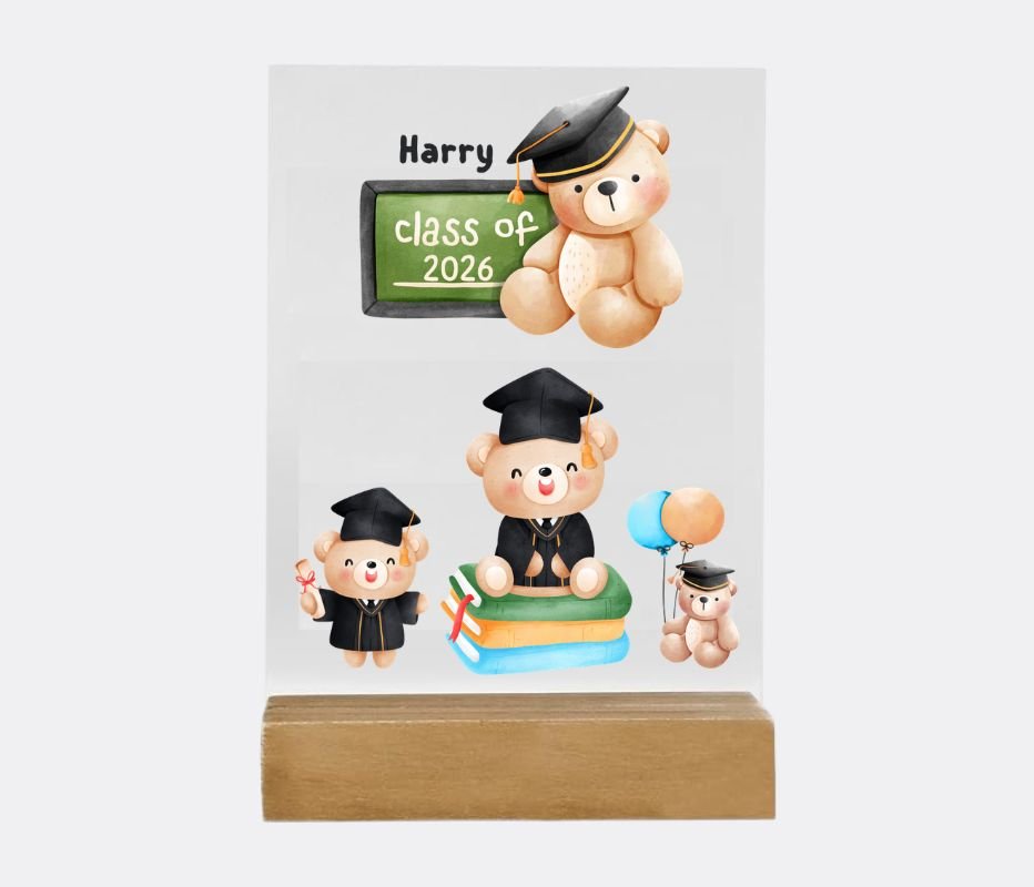 Graduation Bears Personalised Acrylic Plaque
