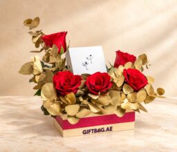 Alternative view of Apple AirPods 5 with Red & Gold Floral Arrangement